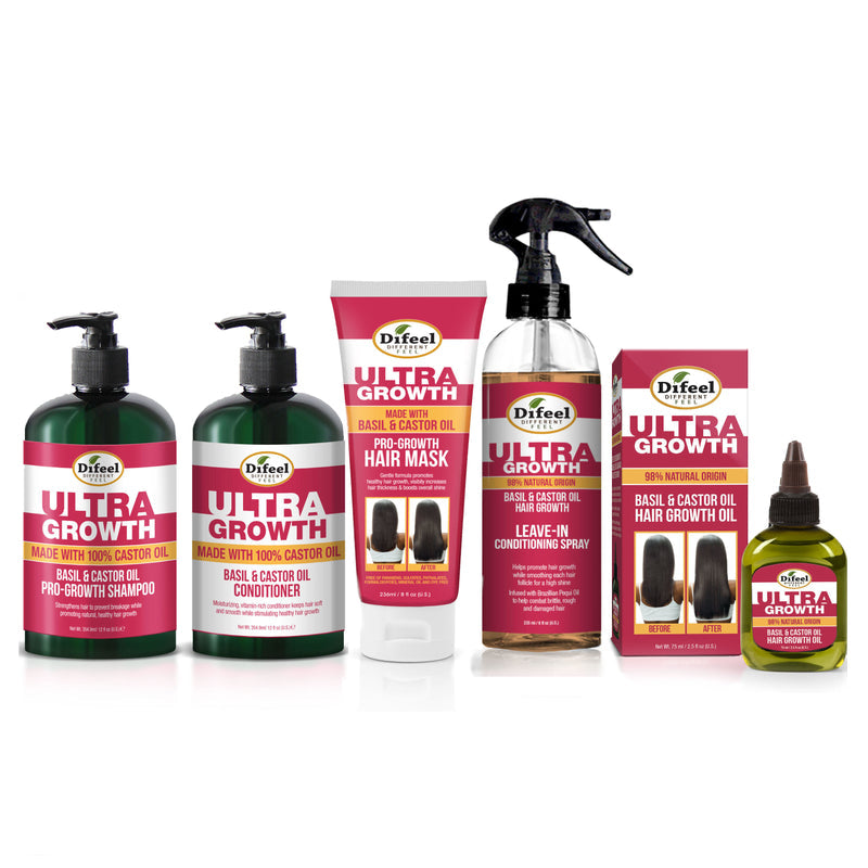 DIFEEL ULTRA GROWTH BASIL & CASTOR OIL LEAVE-IN CONDITIONING SPRAY 6 OZ.