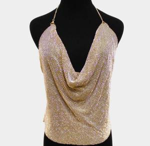 BACKLESS TOP MESH STONE CHAIN- BODY JEWELRY