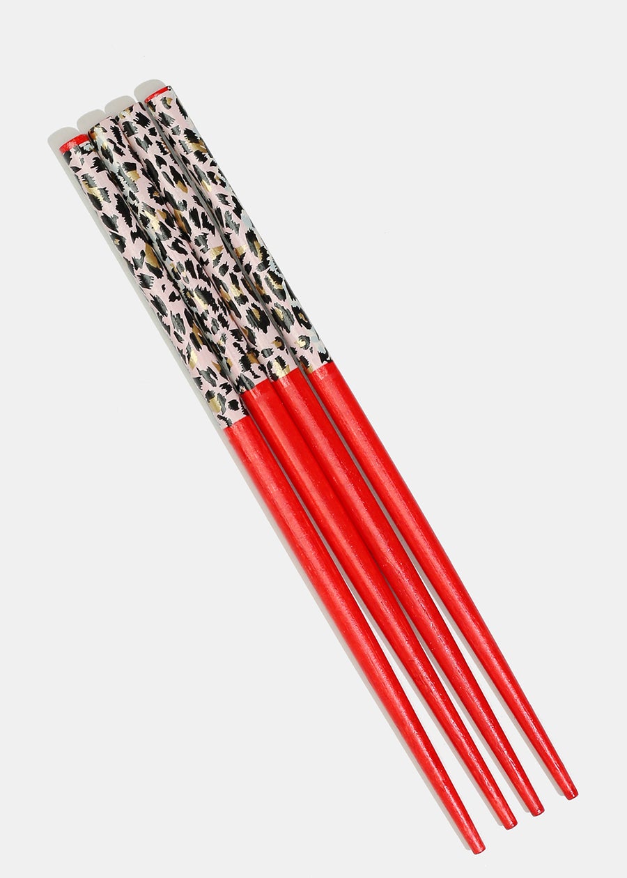 ANIMAL PRINT HAIR STICKS (2 PAIR)