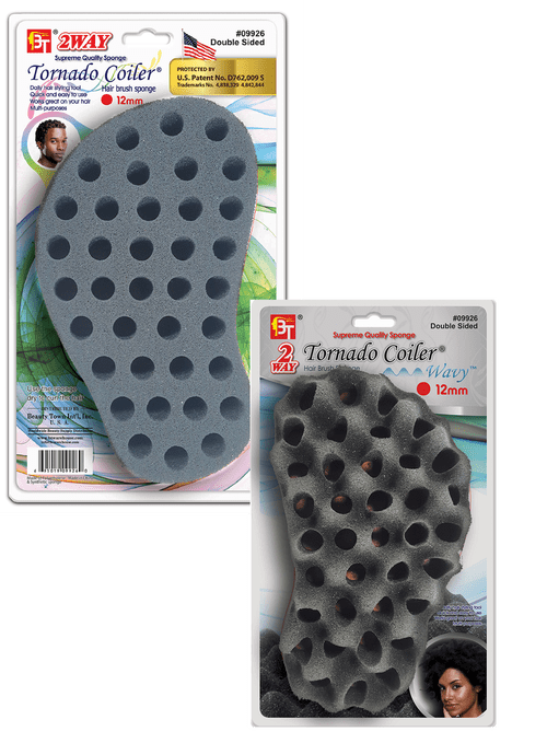BEAUTY TOWN TORNADO COILER HAIR SPONGE 2 WAY DOUBLE SIDED 12MM