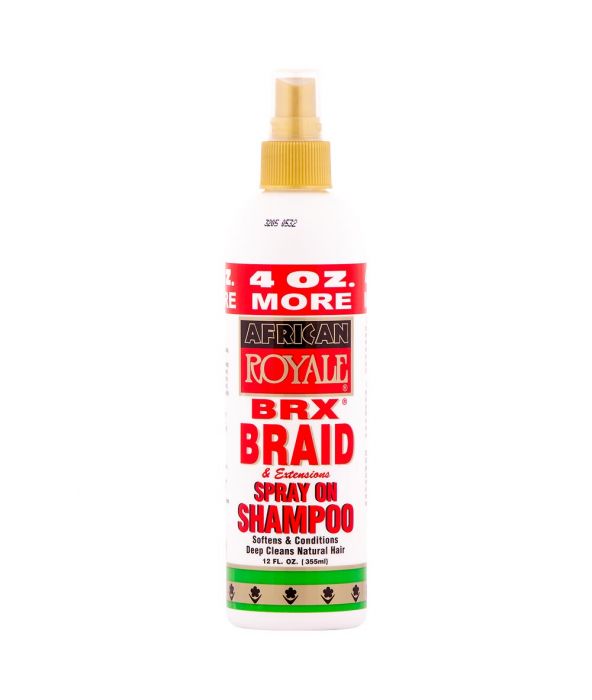 AFRICAN ROYALE BRX BRAID & EXTENSIONS SPRAY ON SHAMPOO 12 OZ.