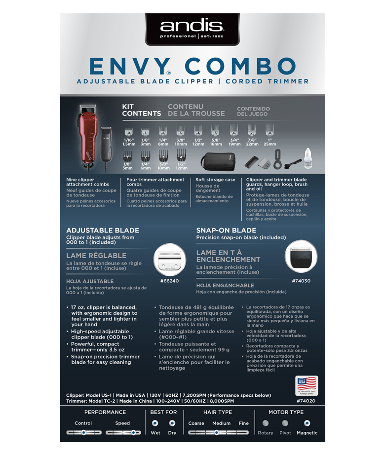 ANDIS ENVY COMBO #74020