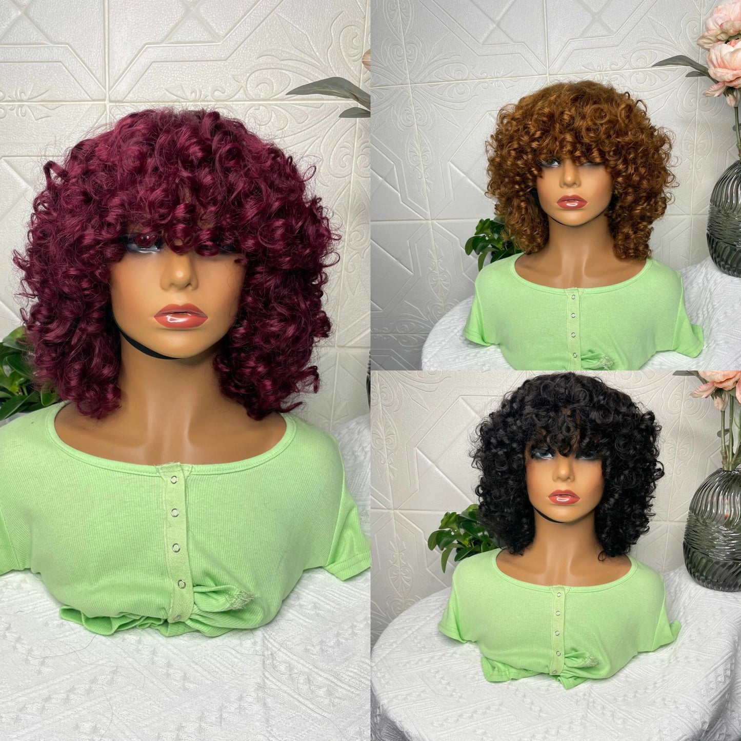 I SLAY HAIR 100% VIRGIN HUMAN HAIR - DEEP ROSE CURLS BOB WIG - 12”