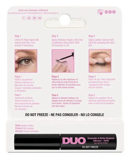 DUO ROSEWATER & BIOTIN STRIPLASH ADHESIVE (DARK) 0.18 OZ.