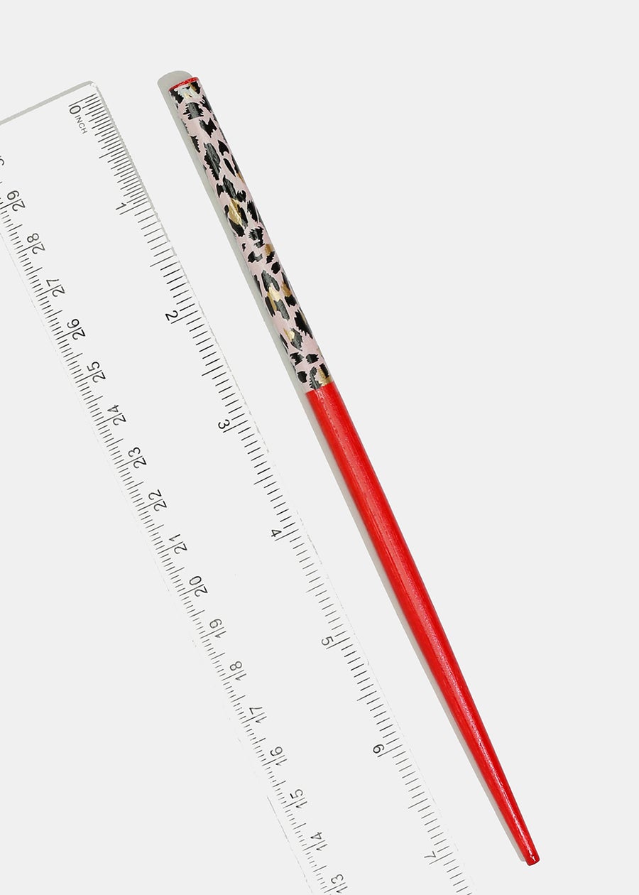 ANIMAL PRINT HAIR STICKS (2 PAIR)
