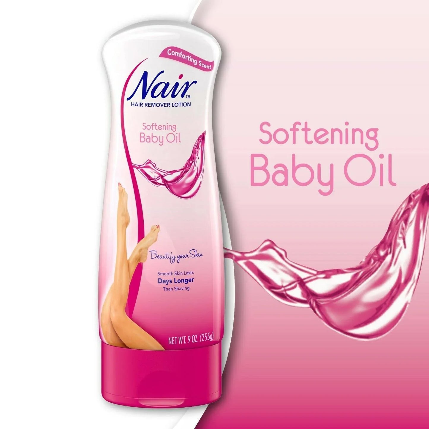 NAIR SOFTENING BABY OIL HAIR REMOVER LOTION 9 OZ.