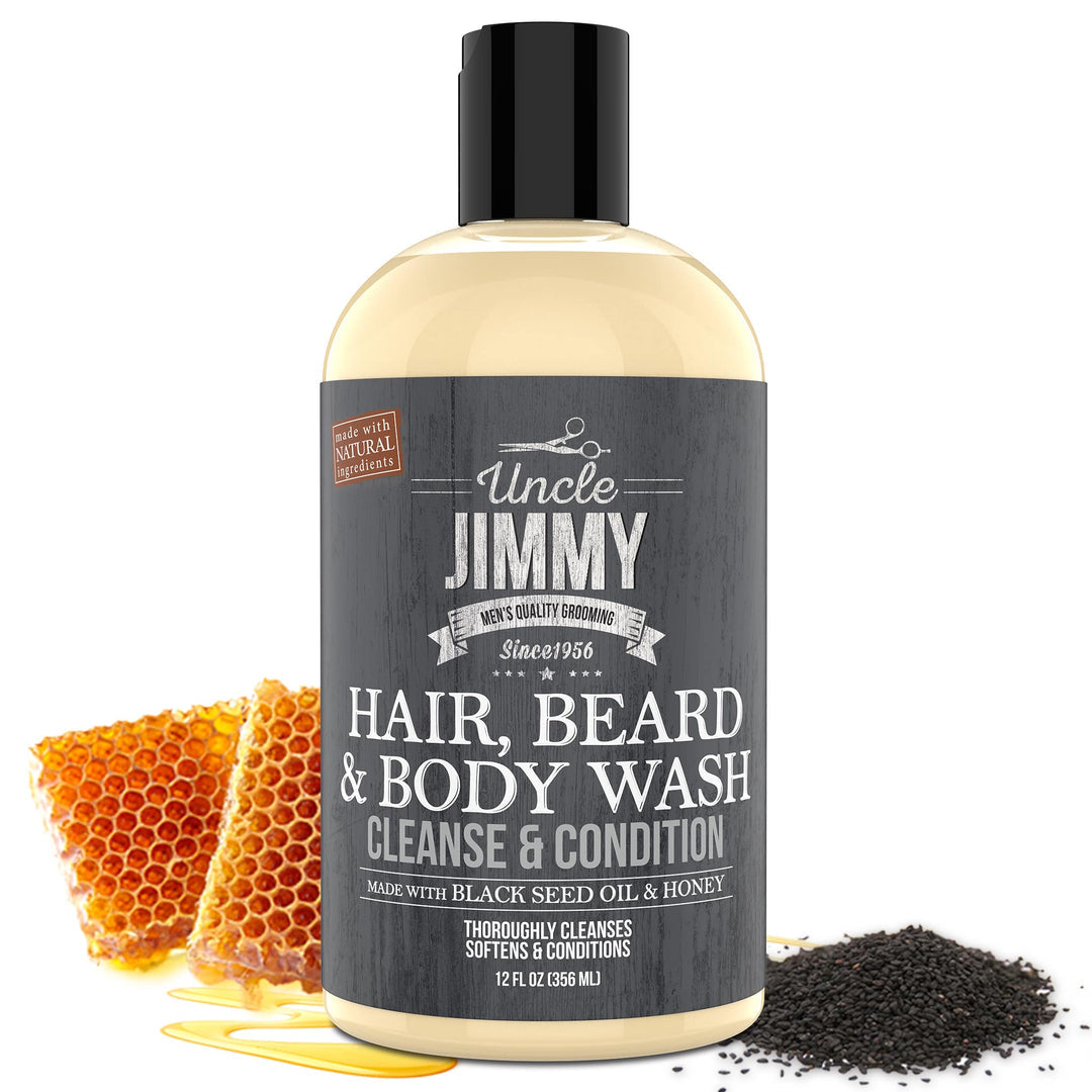 UNCLE JIMMY HAIR, BEARD & BODY WASH 12OZ.