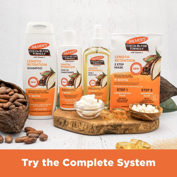 PALMER’S COCOA BUTTER + BIOTIN LENGTH RETENTION 2-STEP HAIR MASK 0.5 FL.OZ.