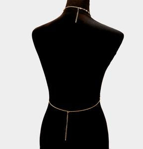 BACKLESS TOP MESH STONE CHAIN- BODY JEWELRY