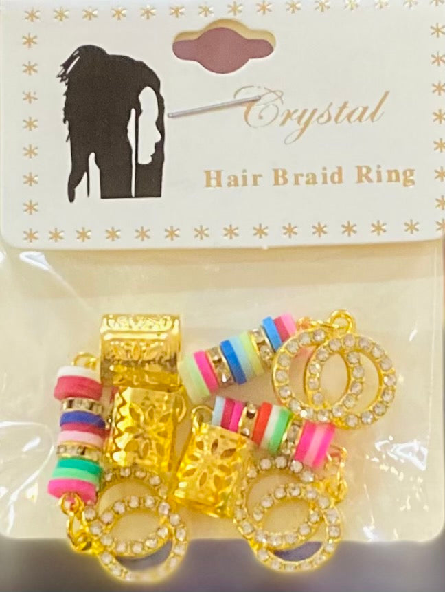 CRYSTAL COLLECTION MULTI-COLOR HAIR BRAID RING