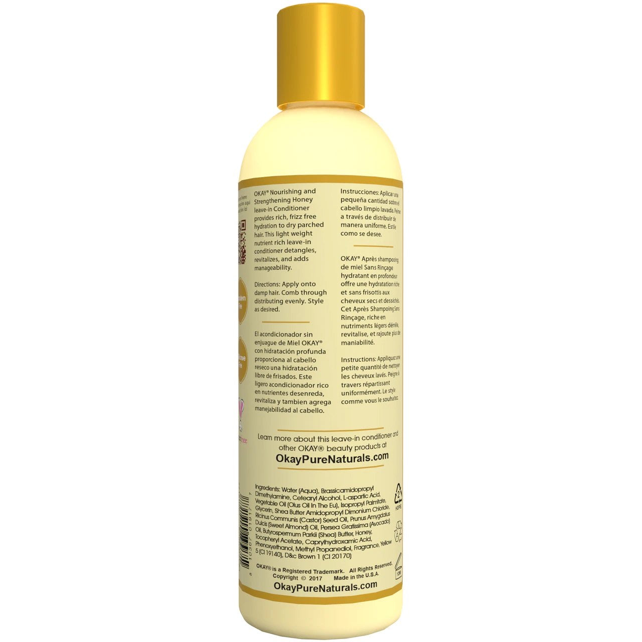 OKAY HONEY NOURISHING & STRENGTHENING LEAVE-IN CONDITIONER 8OZ.