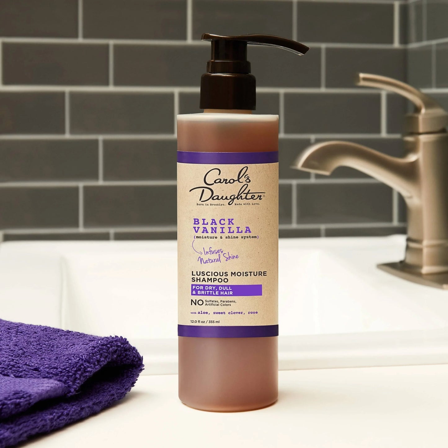 CAROL’S DAUGHTER BLACK VANILLA MOISTURE & SHINE SULFATE FREE SHAMPOO 12 OZ.