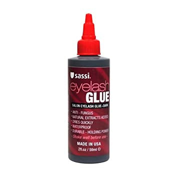 SASSI DARK EYELASH GLUE FOR REGULAR / STRIP / INDIVIDUAL / FLARE EYELASHES 1 OZ.