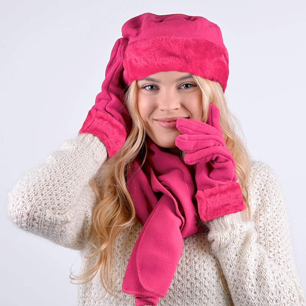 WOMEN’S FLEECE WARM HAT SET