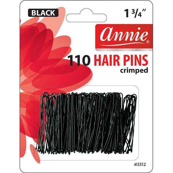 ANNIE BLACK CRIMPED HAIR PINS - 1 3/4” (110CT)