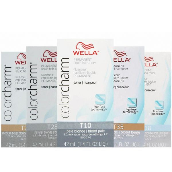 WELLA COLOR CHARM PERMANENT LIQUID HAIR TONERS 1.4 OZ.