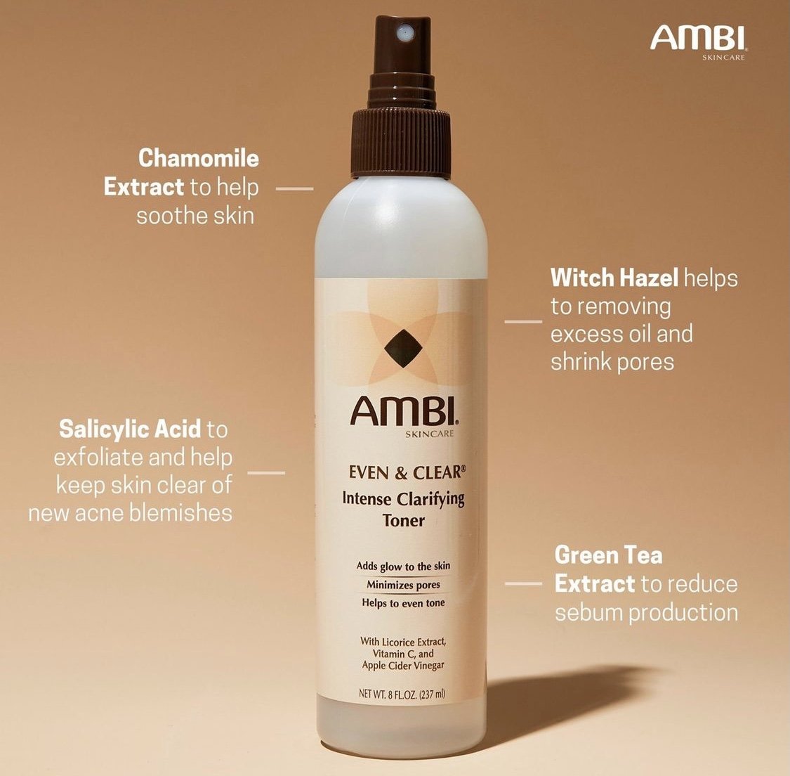 EVEN & CLEAR INTENSE CLARIFYING TONER 8OZ.