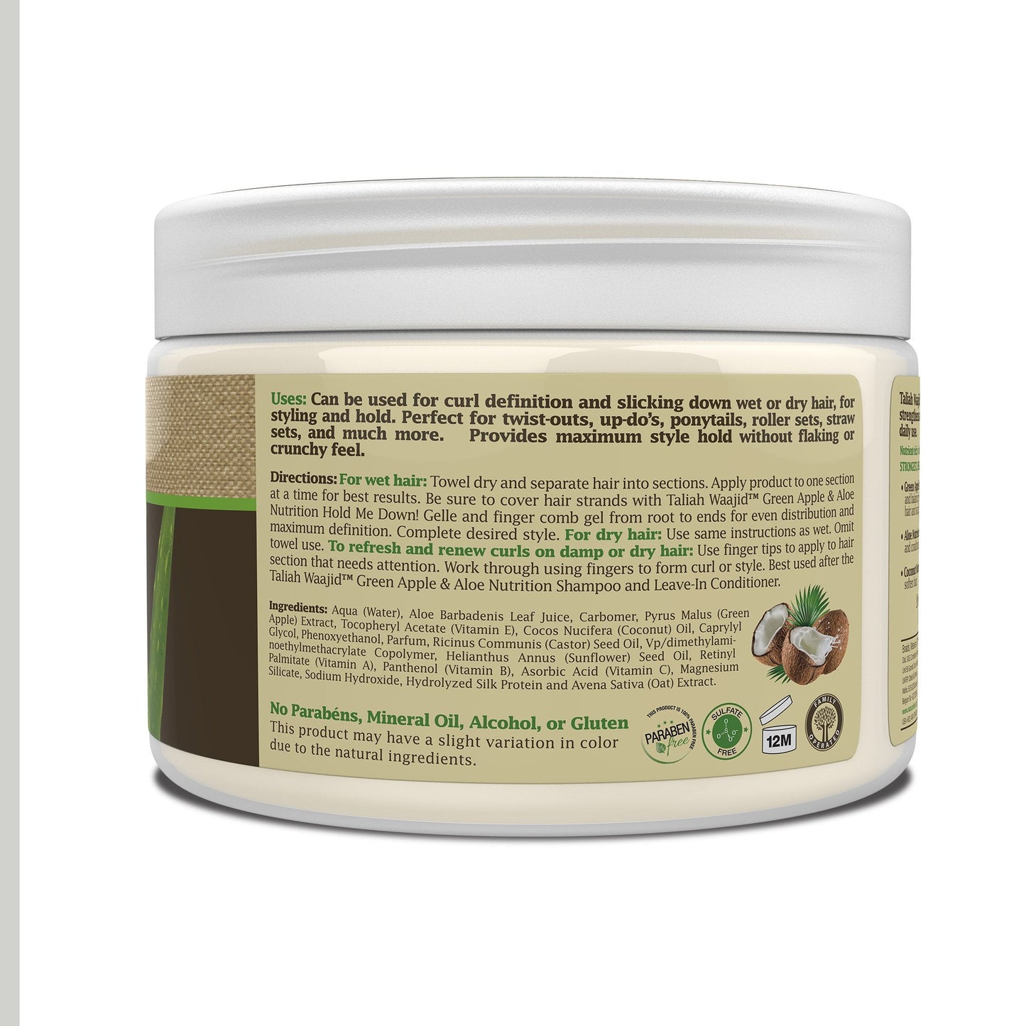 GREEN APPLE & ALOE NUTRITION HOLD ME DOWN GELLE 12 OZ.