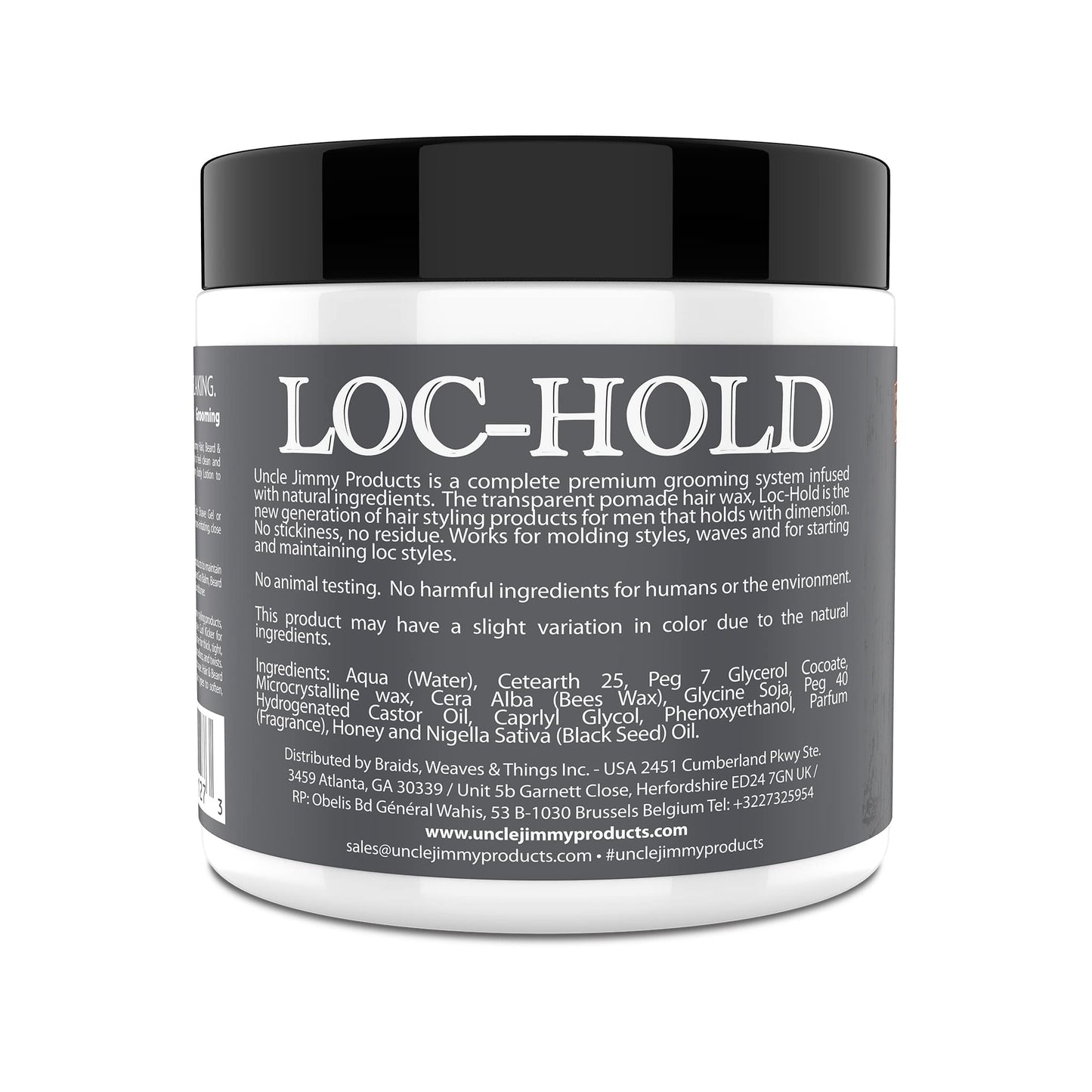 UNCLE JIMMY LOC HOLD PREMIUM HAIR STYLING POMADE/HAIR WAX 6 OZ.