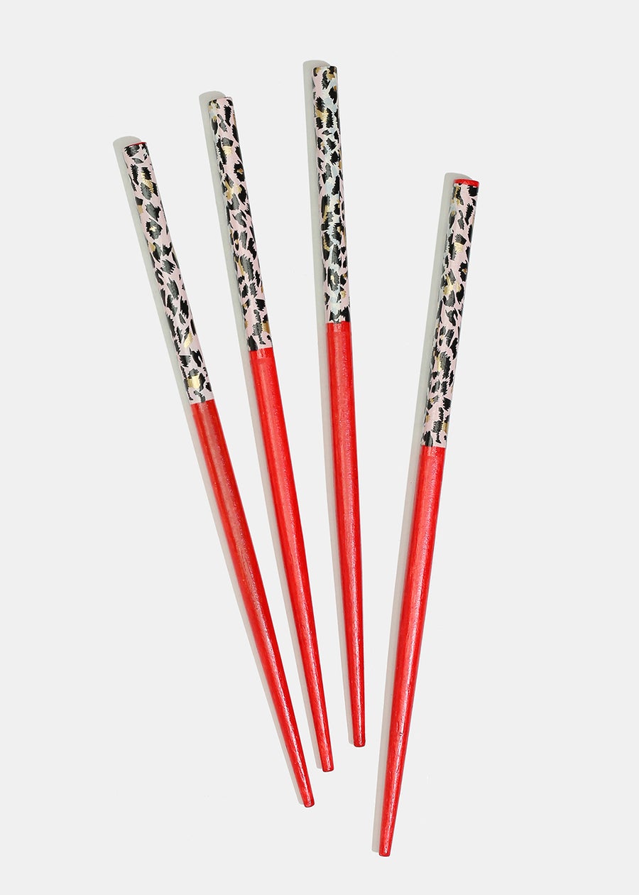 ANIMAL PRINT HAIR STICKS (2 PAIR)