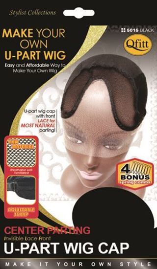 Qfitt Center Parting Invisible Lace Front U-Part Wig Cap #5015