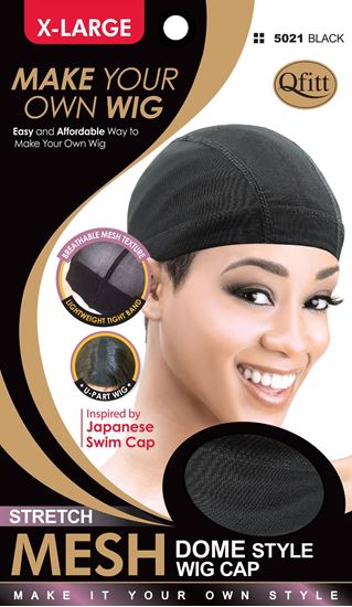 QFITT STRETCH MESH DOME STYLE WIG CAP- BLACK