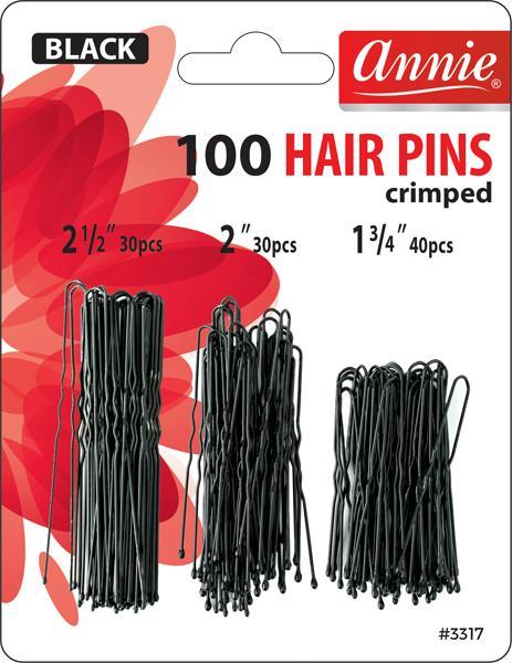 ANNIE HAIR PINS BLACK 100PC