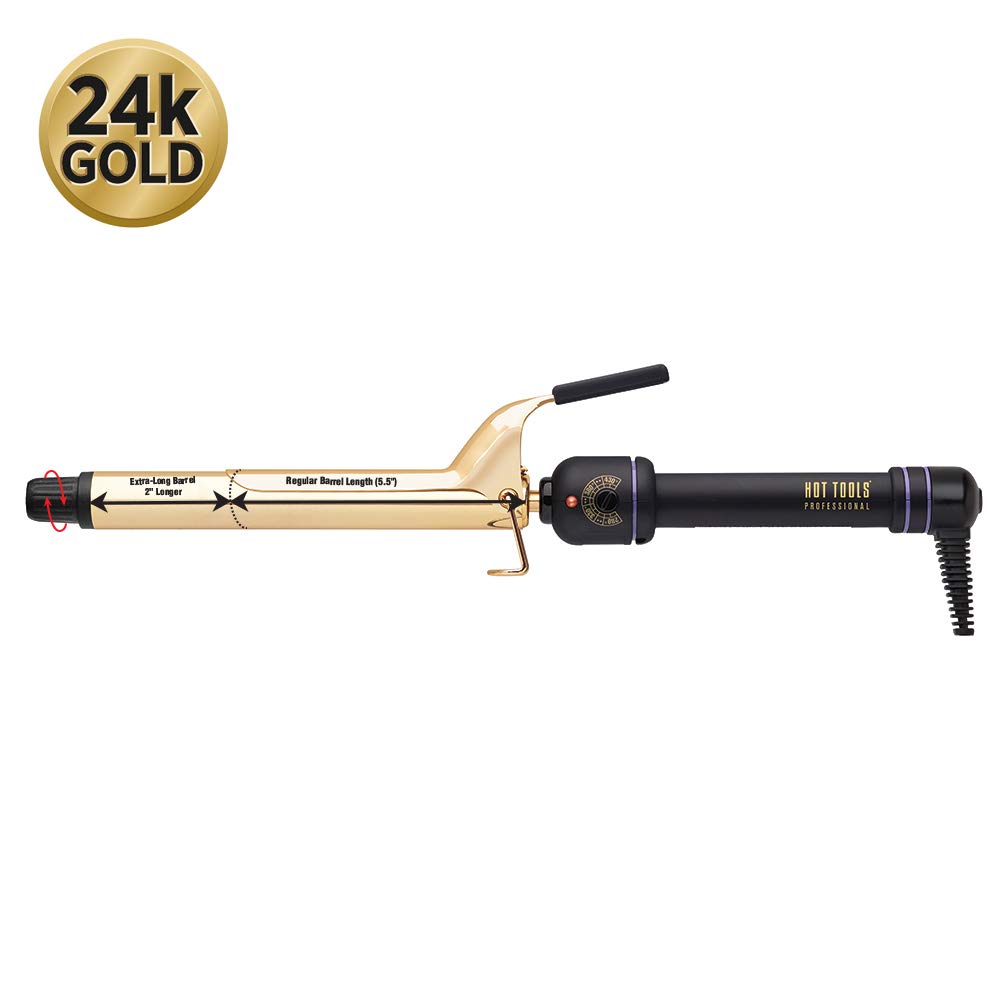 HOT TOOLS PROFESSIONAL 24K GOLD SPRING CURLING IRON 1" (HTC1181}
