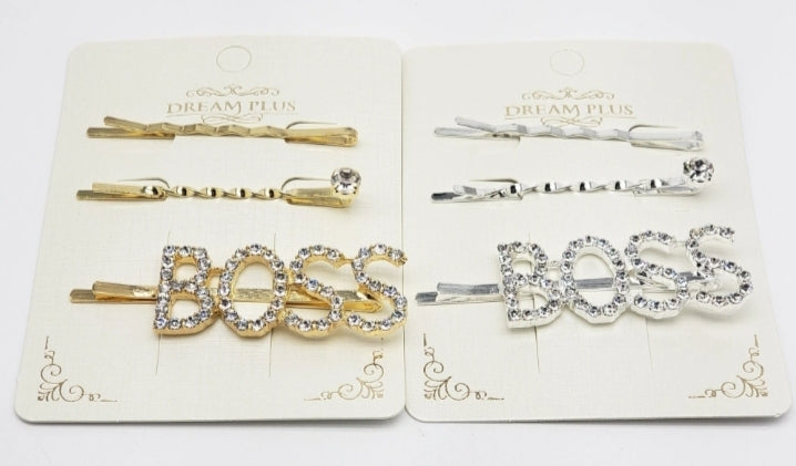 DREAM PLUS GOLD AND SILVER BOSS HAIR PINS