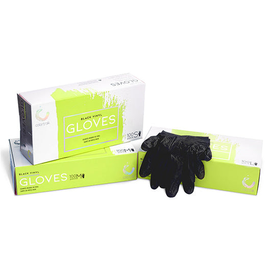 COLORTRAK BLACK VINYL GLOVES