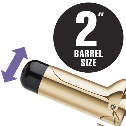 HOT TOOLS PROFESSIONAL 24K GOLD SPRING CURLING IRON 2" (HTC1111}