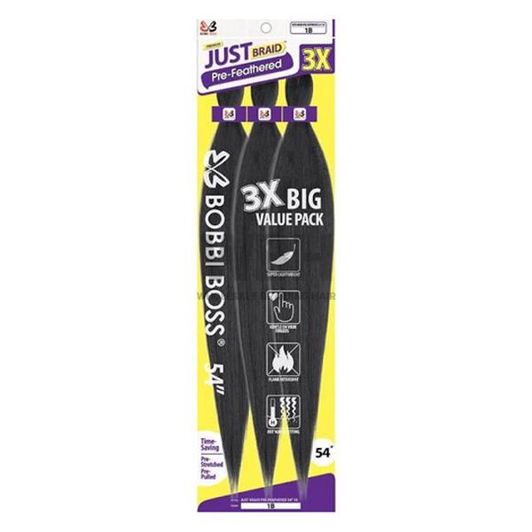 BOBBI BOSS 3X JUST BRAID PRE-FEATHERED 54"