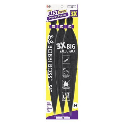 BOBBI BOSS 3X JUST BRAID PRE-FEATHERED 54"