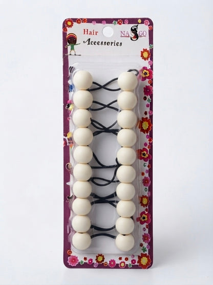 Nasgo Twin Beads Ponytail Holders