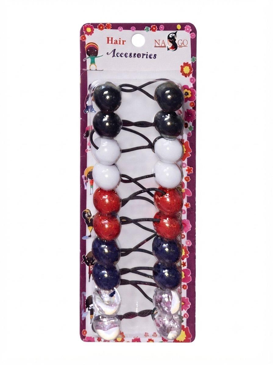 Nasgo Twin Beads Ponytail Holders