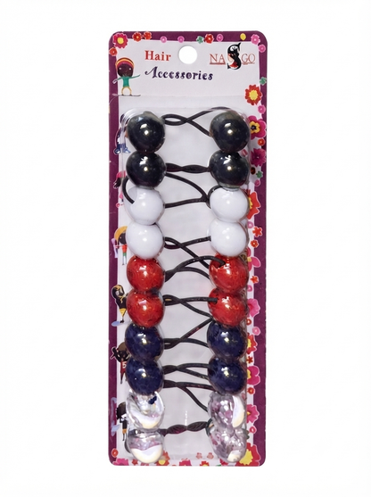 Nasgo Twin Beads Ponytail Holders