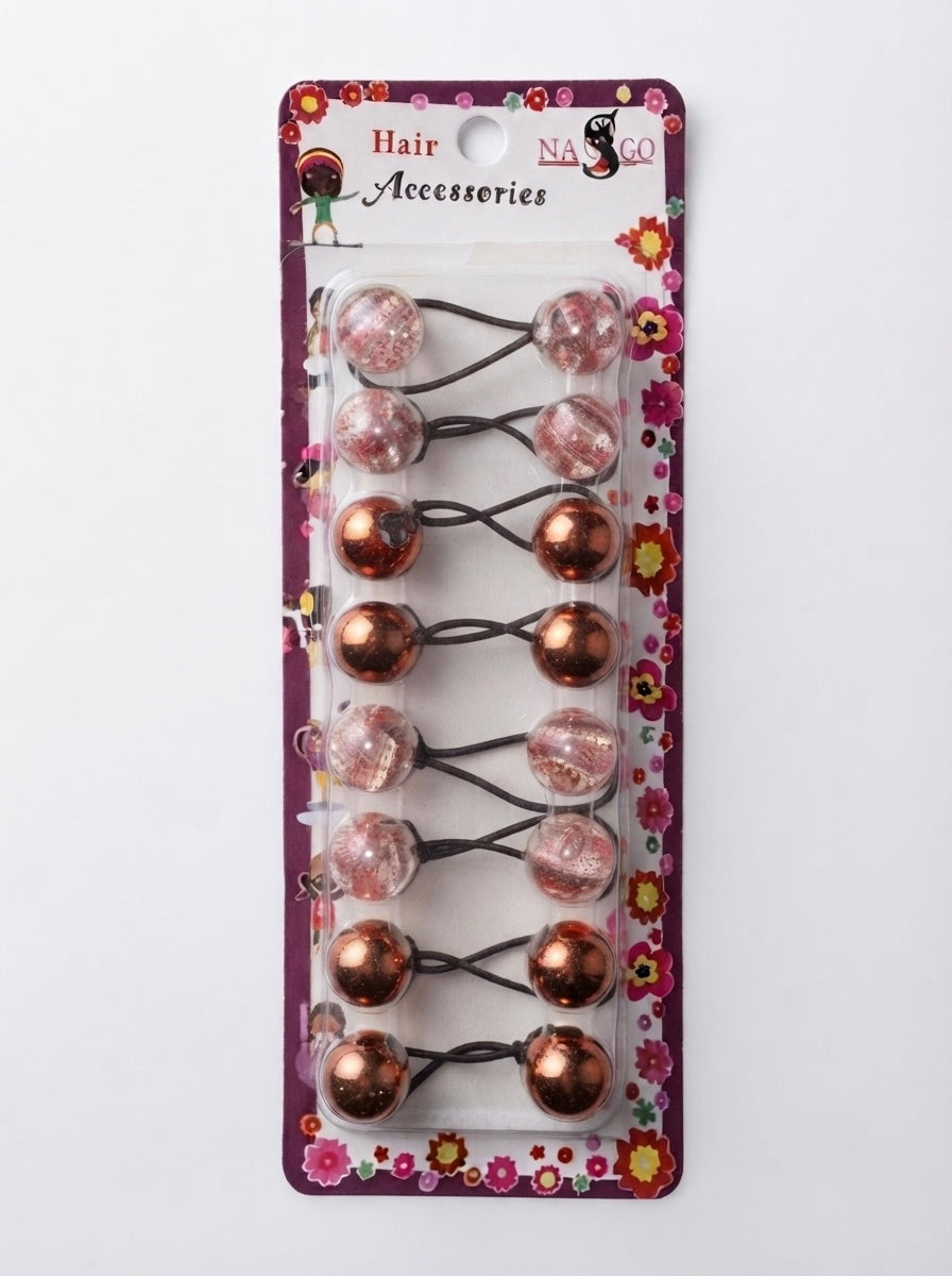 Nasgo Twin Beads Ponytail Holders