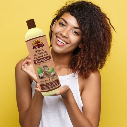 OKAY BLACK JAMAICAN CASTOR OIL SHAMPOO, 12OZ