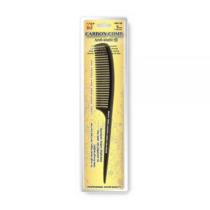 WIDE TEETH TAIL COMB -HEAT& CHEMICAL RESISTANT ANTISTATIC CARBON COMB