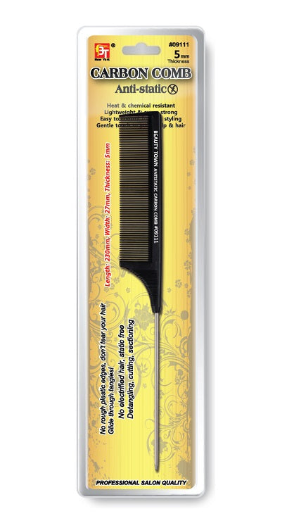 PIN TAIL COMB -HEAT& CHEMICAL RESISTANT ANTISTATIC CARBON COMB