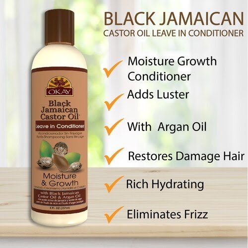 OKAY BLACK JAMAICAN CASTOR LEAVE-IN CONDITIONER, 8OZ