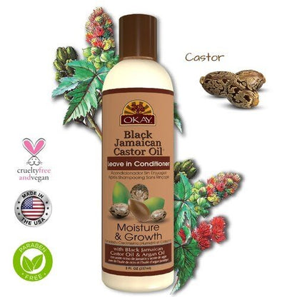 OKAY BLACK JAMAICAN CASTOR LEAVE-IN CONDITIONER, 8OZ