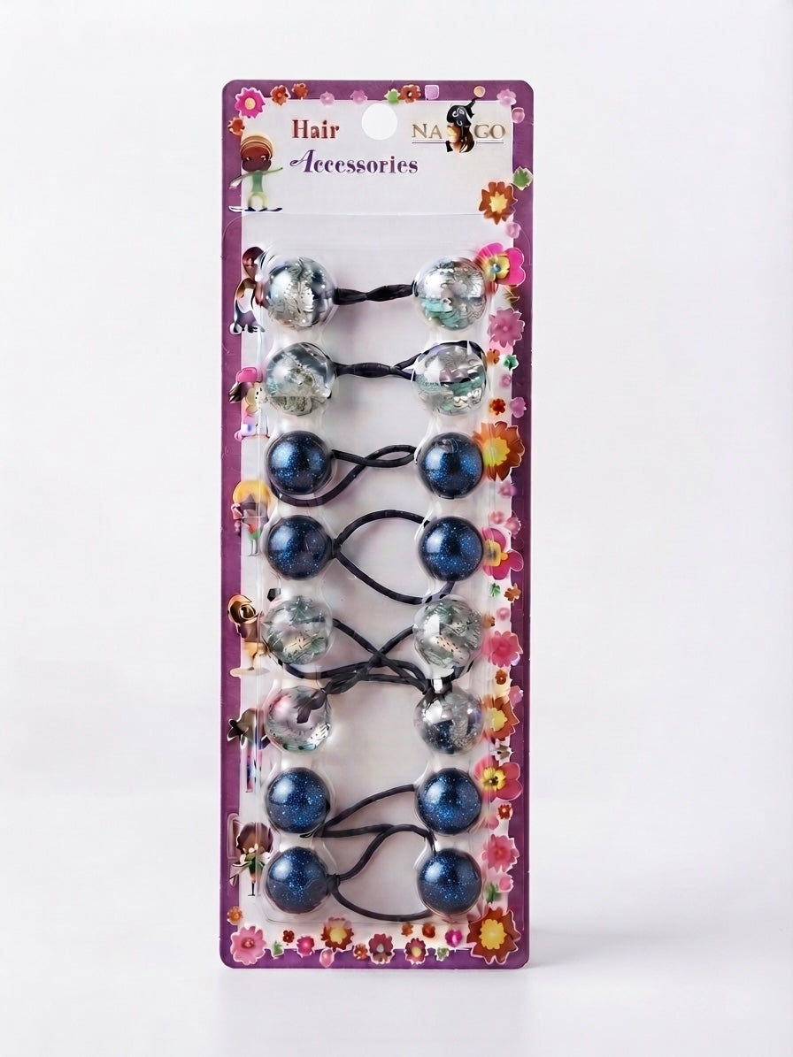 Nasgo Twin Beads Ponytail Holders