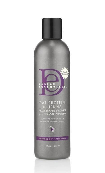 DESIGN ESSENTIALS OAT PROTEIN & HENNA DEEP CLEANSING SHAMPOO 8OZ