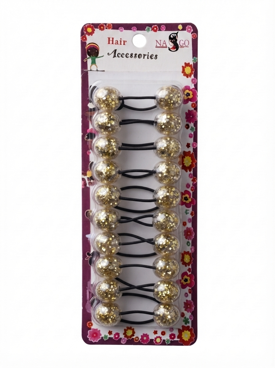 Nasgo Twin Beads Ponytail Holders