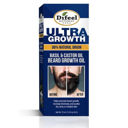 DIFEEL MENS ULTRA GROWTH BASIL AND CASTOR BEARD OIL 2.5 OZ.