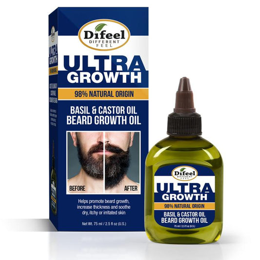 DIFEEL MENS ULTRA GROWTH BASIL AND CASTOR BEARD OIL 2.5 OZ.