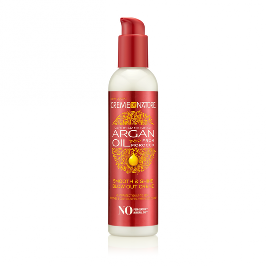 CREME OF NATURE ARGAN OIL HEAT PROTECTOR SMOOTH & SHINE BLOW OUT CREME 7.6 OZ.