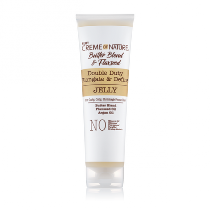CREME OF NATURE BUTTER BLEND & FLAXSEED DOUBLE DUTY ELONGATE & DEFINE JELLY 8.4 OZ.