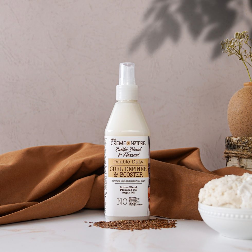 CREME OF NATURE BUTTER BLEND & FLAXSEED DOUBLE DUTY CURL DEFINER & BOOSTER 12 OZ.